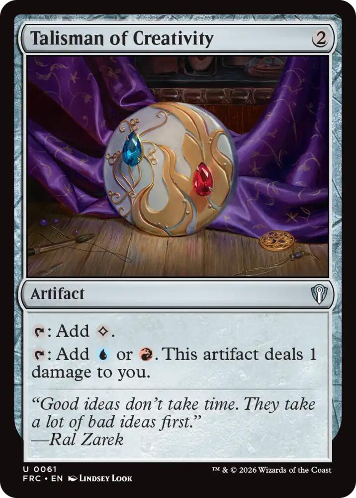 Talisman of Creativity (61) [Commander: Reality Fracture]