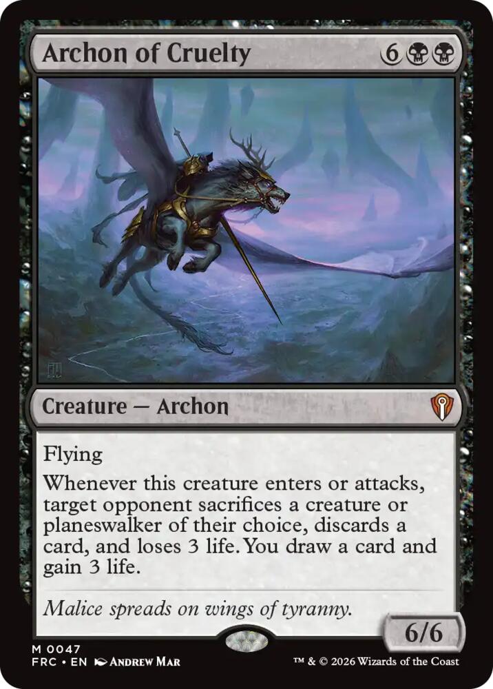 Archon of Cruelty (47) [Commander: Reality Fracture]