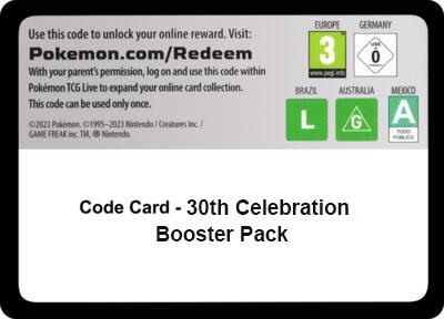 Code Card - 30th Celebration Booster Pack [ME: 30th Celebration]