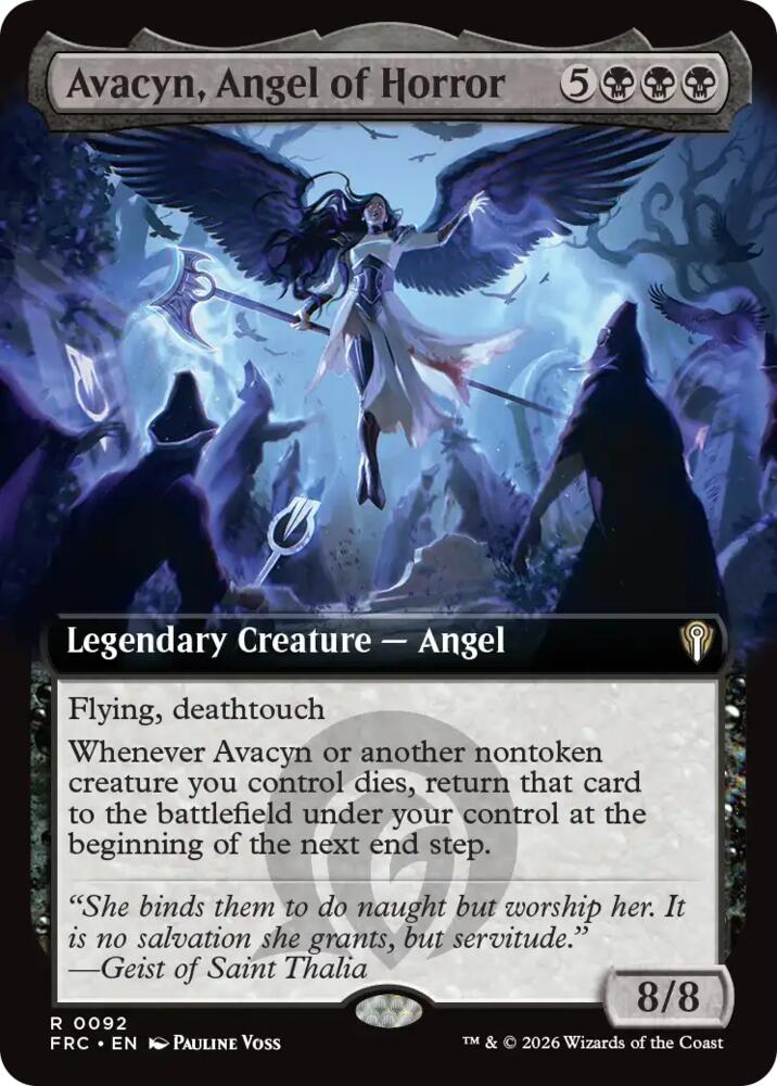 Avacyn, Angel of Horror (Extended Art) (92) [Commander: Reality Fracture]