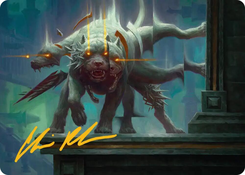 Flickering Hound Art Card (2/54) (Gold-Stamped Signature) (2) [Art Series: Reality Fracture]