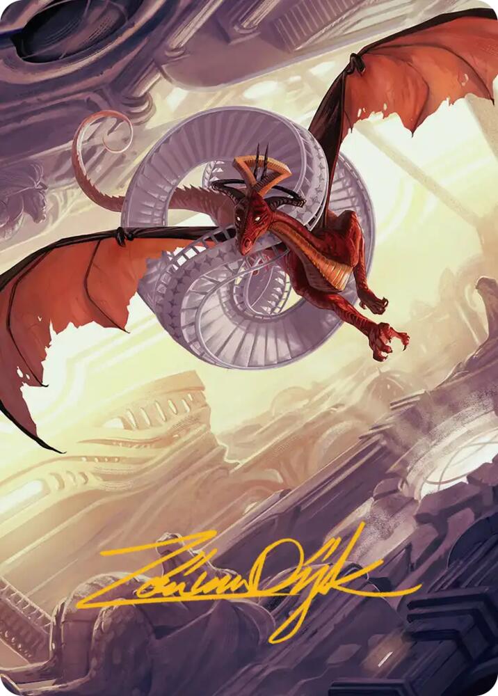 Draconic Visitor Art Card (Gold-Stamped Signature) (49) [Art Series: Reality Fracture]