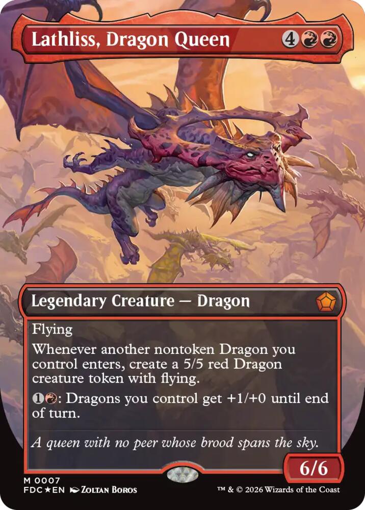 Lathliss, Dragon Queen (Borderless) (7) [Commander: Foundations]