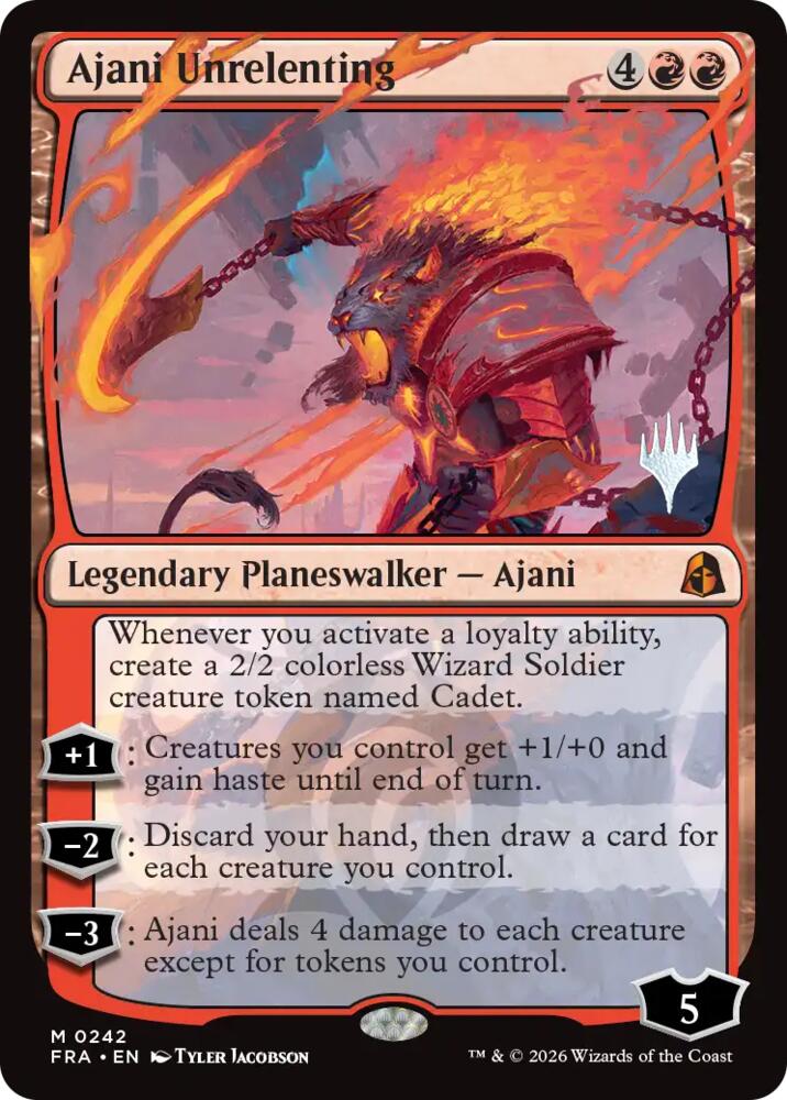 Ajani Unrelenting (242) [Promo Pack: Reality Fracture]