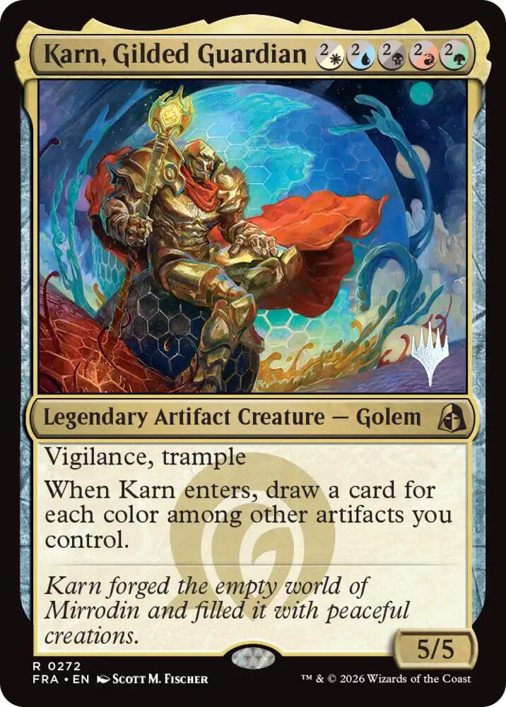 Karn, Gilded Guardian (272) [Promo Pack: Reality Fracture]