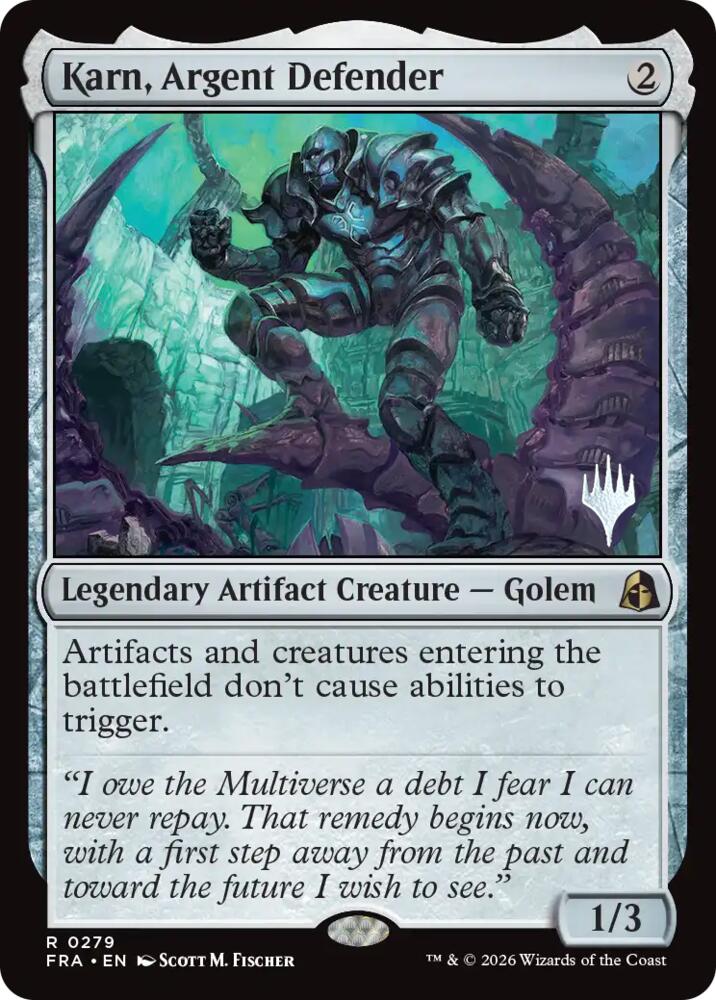 Karn, Argent Defender (279) [Promo Pack: Reality Fracture]