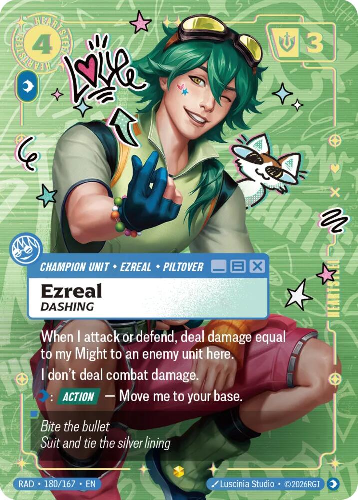 Ezreal, Dashing (Heartsteel Overnumbered) (180/167) [Radiance]
