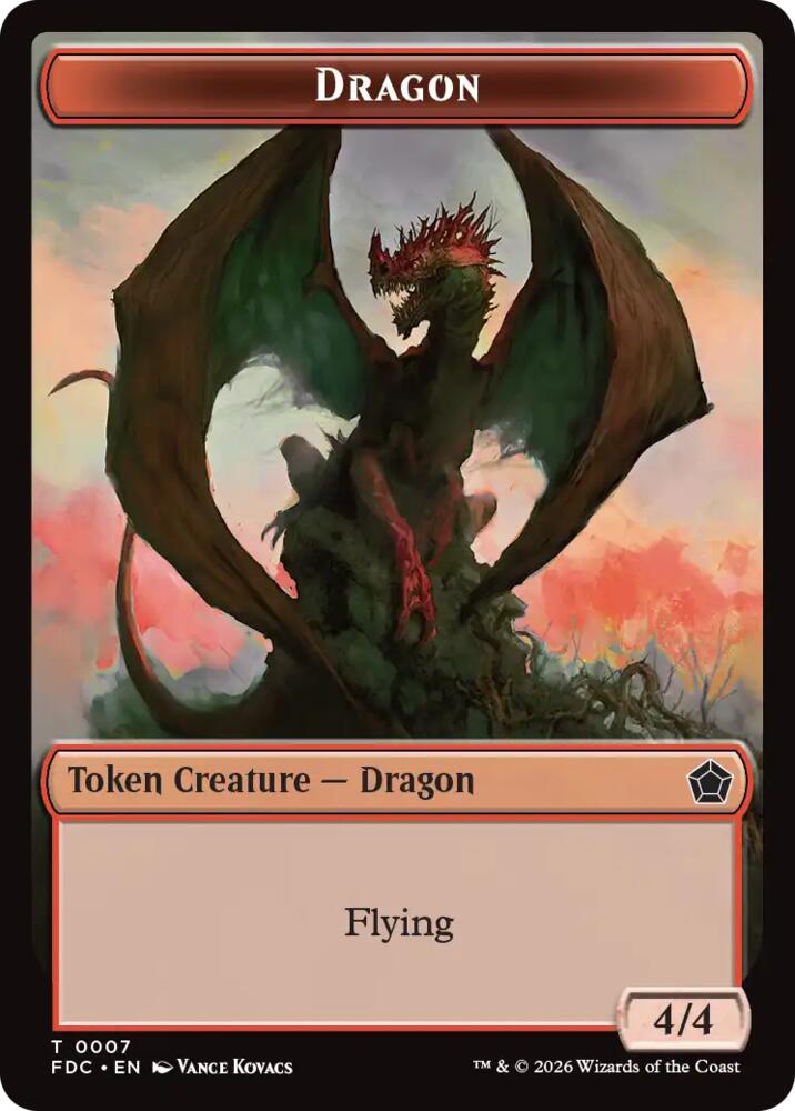 Dragon (0007) // Treasure Double-Sided Token (7 // 16) [Commander: Foundations]