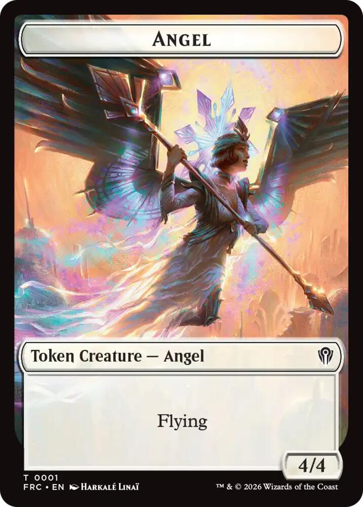 Angel // Myr Double-Sided Token (1 // 15) [Commander: Reality Fracture]