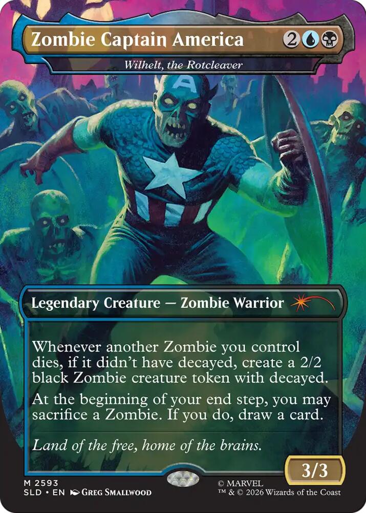 Zombie Captain America - Wilhelt, the Rotcleaver (2593) [Secret Lair Drop Series]