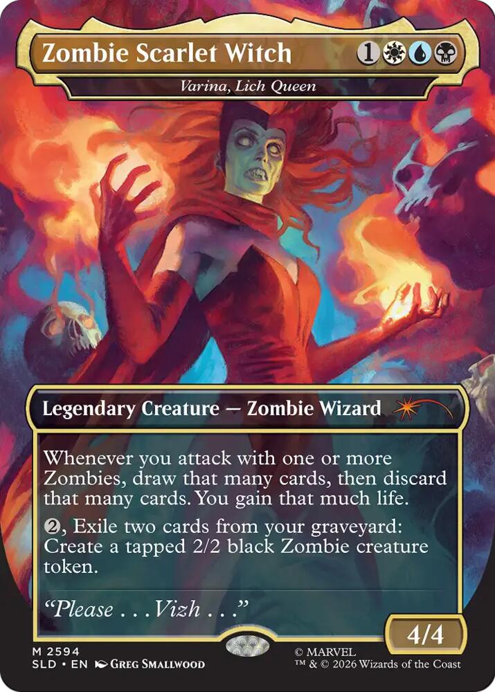Zombie Scarlet Witch - Varina, Lich Queen (2594) [Secret Lair Drop Series]