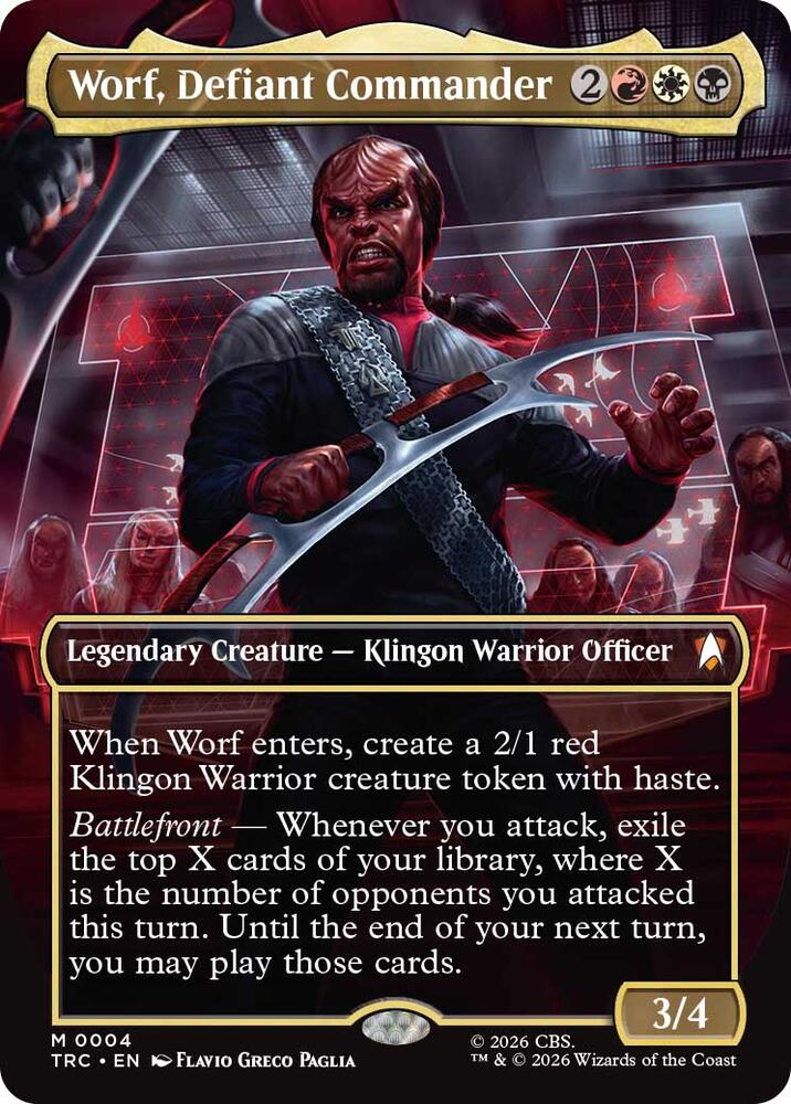 Worf, Defiant Commander (Borderless) (4) [Commander: Star Trek]