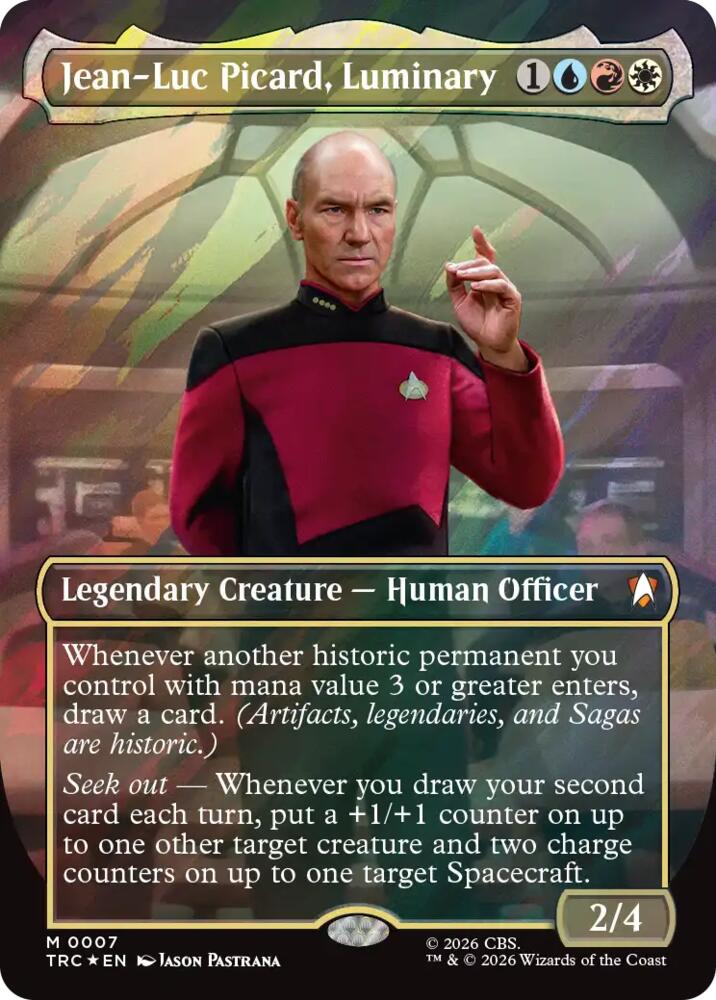 Jean-Luc Picard, Luminary (Borderless) (Surge Foil) (7) [Commander: Star Trek]