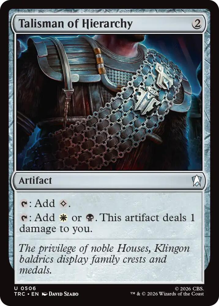 Talisman of Hierarchy (Surge Foil) (506) [Commander: Star Trek]