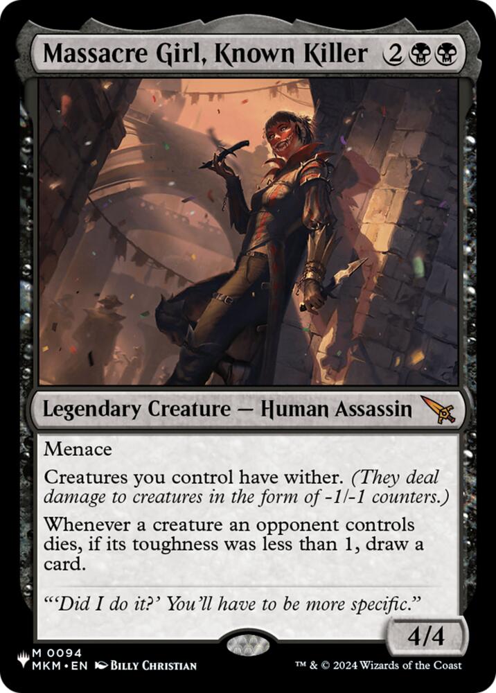 Massacre Girl, Known Killer (94) [The List Reprints]