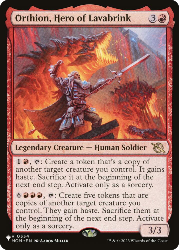 Orthion, Hero of Lavabrink (334) [The List Reprints]
