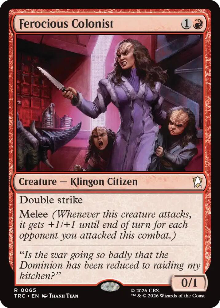 Ferocious Colonist (Surge Foil) (65) [Commander: Star Trek]