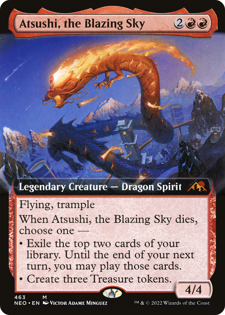 Atsushi, the Blazing Sky (Extended Art) (NEO-463) - Kamigawa: Neon Dynasty: (Extended Art)