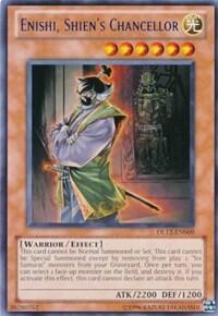 Enishi, Shien's Chancellor (Red) (DL12-EN009) [Duelist League Promo]