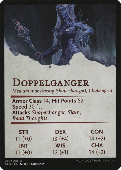 Mocking Doppelganger // Mocking Doppelganger (ACLB-012) - Battle for Baldur's Gate Art Series (Borderless) Foil