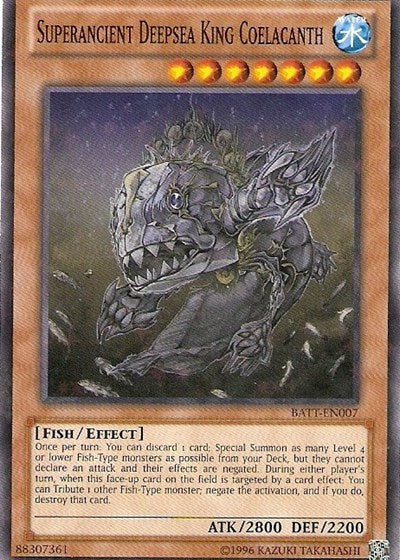 Superancient Deepsea King Coelacanth (Starfoil) (BATT-EN007) [Battle Pack Tournament Prize Cards]