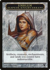 Emblem - Elspeth, Knight-Errant // Soldier Double-Sided Token (4 // 1) [Magic Modern Event Deck]