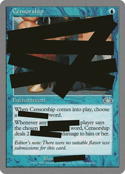 Censorship (15) [Unglued]