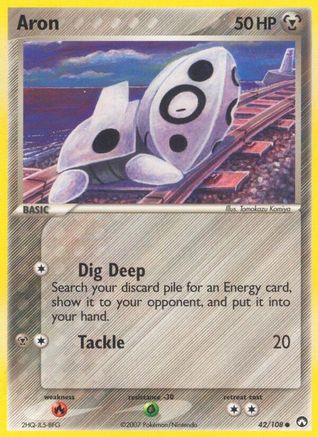 Aron 042/108  - Reverse Holofoil Power Keepers - Common