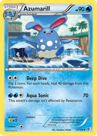 Azumarill 037  - Reverse Holofoil Boundaries Crossed - Uncommon