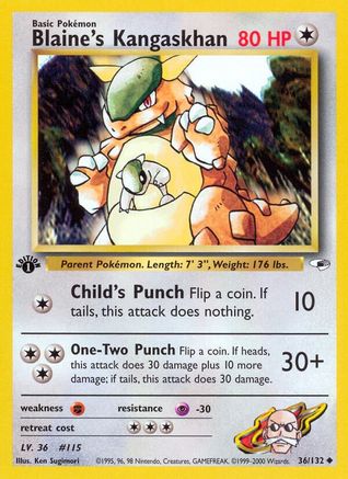Blaine's Kangaskhan 036/132  - 1st Edition Gym Heroes - Uncommon