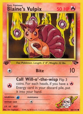 Blaine's Vulpix 066/132  - 1st Edition Gym Challenge - Common