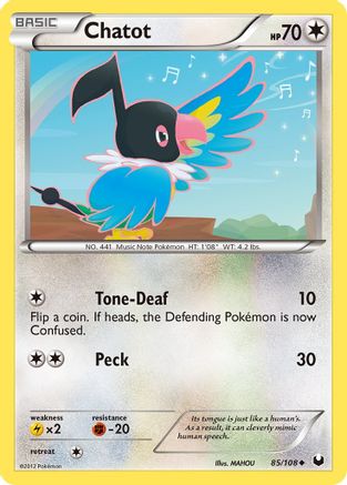 Chatot 085  - Reverse Holofoil Dark Explorers - Uncommon
