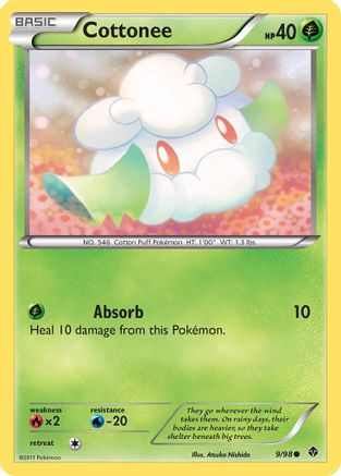 Cottonee (9) 009  - Reverse Holofoil Emerging Powers - Common