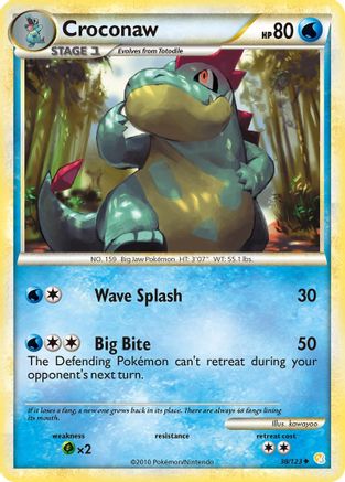 Croconaw 038  HeartGold SoulSilver - Uncommon