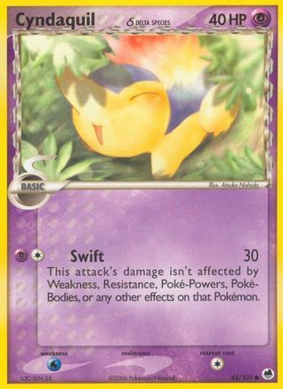 Cyndaquil (Delta Species) 045/101  Dragon Frontiers - Common