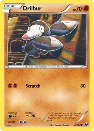 Drilbur 055/108  - Reverse Holofoil Dark Explorers - Common