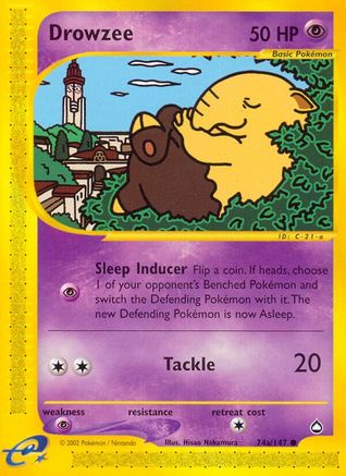 Drowzee (74a) 74a/147  - Reverse Holofoil Aquapolis - Common