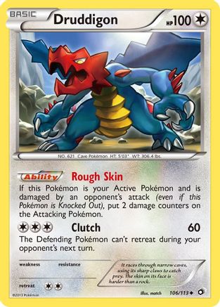 Druddigon 106  - Reverse Holofoil Legendary Treasures - Uncommon