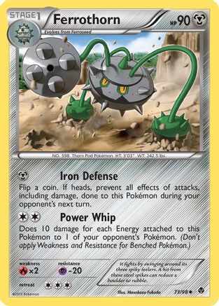 Ferrothorn (73) 073  - Reverse Holofoil Emerging Powers - Uncommon