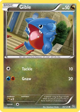 Gible (86) 086/124  - Reverse Holofoil Dragons Exalted - Common