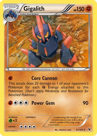 Gigalith 061  - Reverse Holofoil Noble Victories - Rare