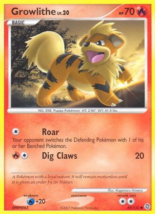 Growlithe 089/132  - Reverse Holofoil Secret Wonders - Common
