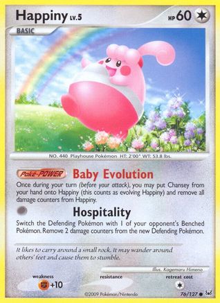 Happiny 076/127  - Reverse Holofoil Platinum - Common