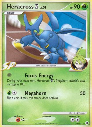 Heracross E4 024  - Reverse Holofoil Rising Rivals - Rare