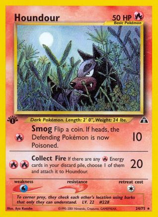 Houndour (24) 024/75  - 1st Edition Neo Discovery - Rare