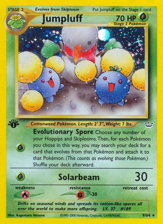 Jumpluff 009/64  - 1st Edition Holofoil Neo Revelation - Holo Rare