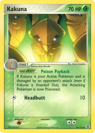 Kakuna 036/112  - Reverse Holofoil FireRed & LeafGreen - Uncommon