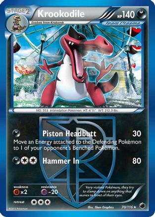 Krookodile (Team Plasma) 070  Plasma Freeze - Rare