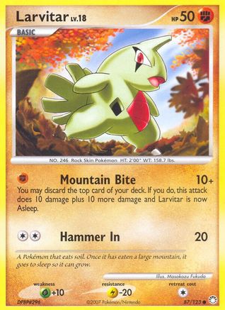 Larvitar 087  - Reverse Holofoil Mysterious Treasures - Common