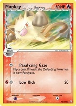 Mankey (Delta Species) 070/110  - Reverse Holofoil Holon Phantoms - Common